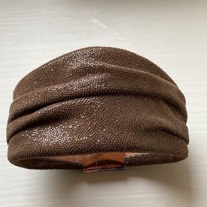 Pesavento Shimmer Leather Rose Gold Plated Magnetic Cuff Bracelet